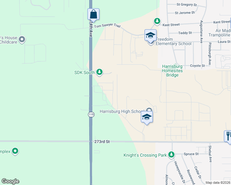 map of restaurants, bars, coffee shops, grocery stores, and more near 1410 Kayla Place in Harrisburg