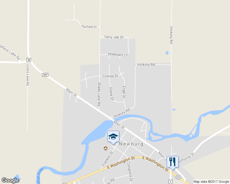 map of restaurants, bars, coffee shops, grocery stores, and more near 6808 Diane Drive in West Bend