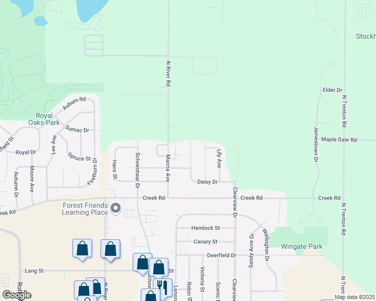 map of restaurants, bars, coffee shops, grocery stores, and more near 1326 Daisy Drive in West Bend