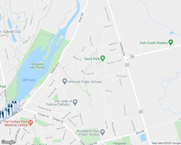 map of restaurants, bars, coffee shops, grocery stores, and more near 73 McCormick Drive in Cambridge