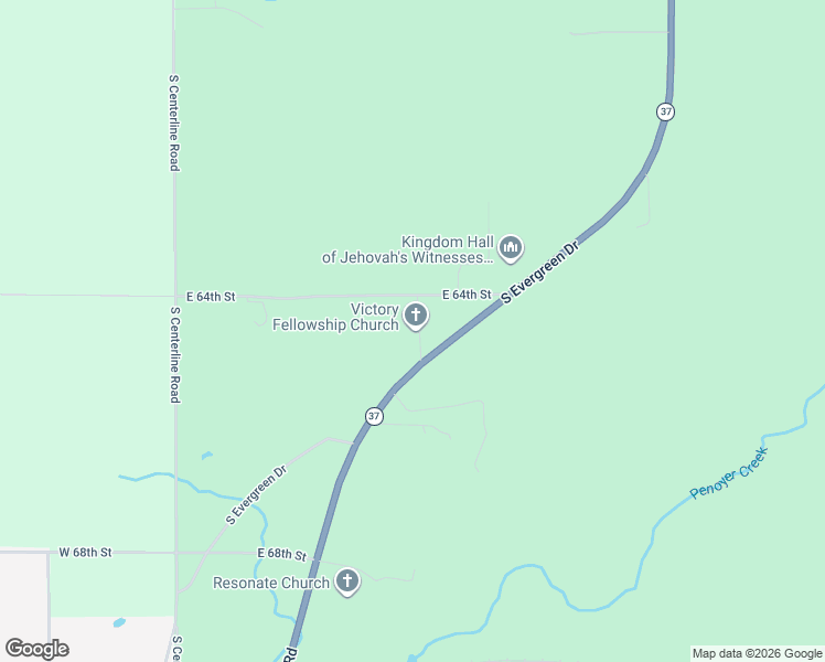 map of restaurants, bars, coffee shops, grocery stores, and more near 6485 Evergreen Drive in Newaygo