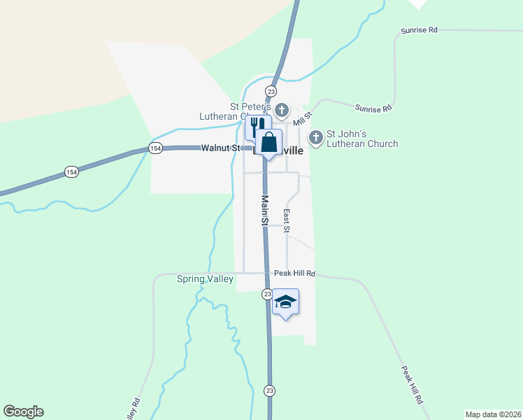 map of restaurants, bars, coffee shops, grocery stores, and more near 395 West Street in Loganville