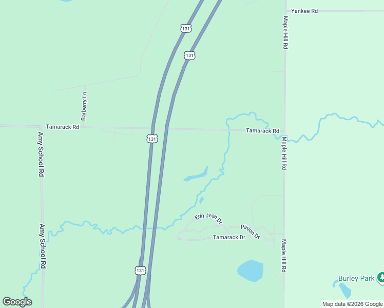 map of restaurants, bars, coffee shops, grocery stores, and more near 20421 Tamarack Road in Howard City