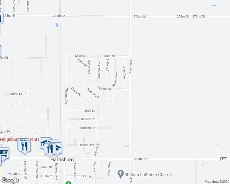map of restaurants, bars, coffee shops, grocery stores, and more near 1001 Legendary Drive in Harrisburg