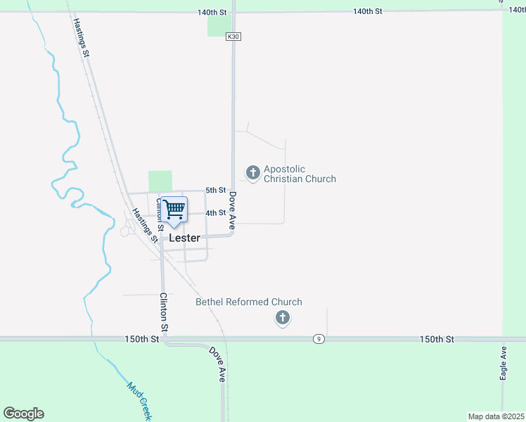 map of restaurants, bars, coffee shops, grocery stores, and more near in Lester