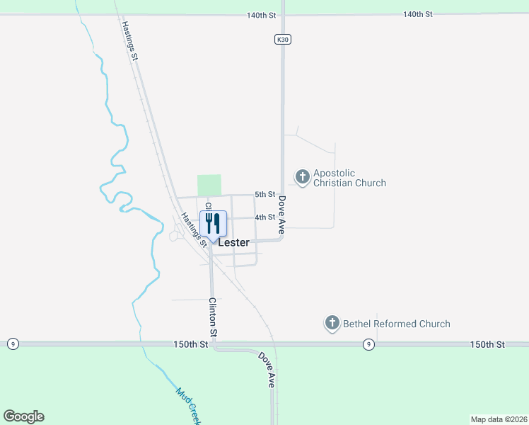 map of restaurants, bars, coffee shops, grocery stores, and more near 301-399 4th Street in Lester