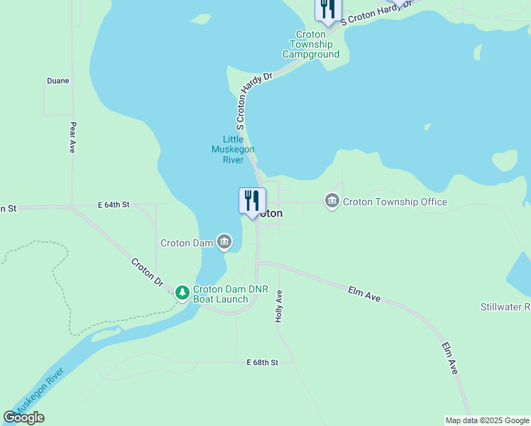 map of restaurants, bars, coffee shops, grocery stores, and more near in Newaygo County