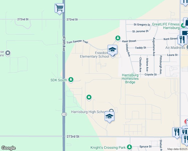 map of restaurants, bars, coffee shops, grocery stores, and more near 1301 Willow West in Harrisburg