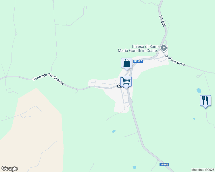 map of restaurants, bars, coffee shops, grocery stores, and more near 1 Contrada Coste in Coste