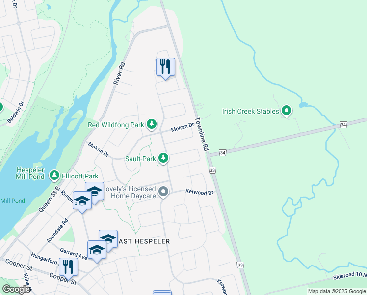 map of restaurants, bars, coffee shops, grocery stores, and more near 39 Elma Place in Cambridge