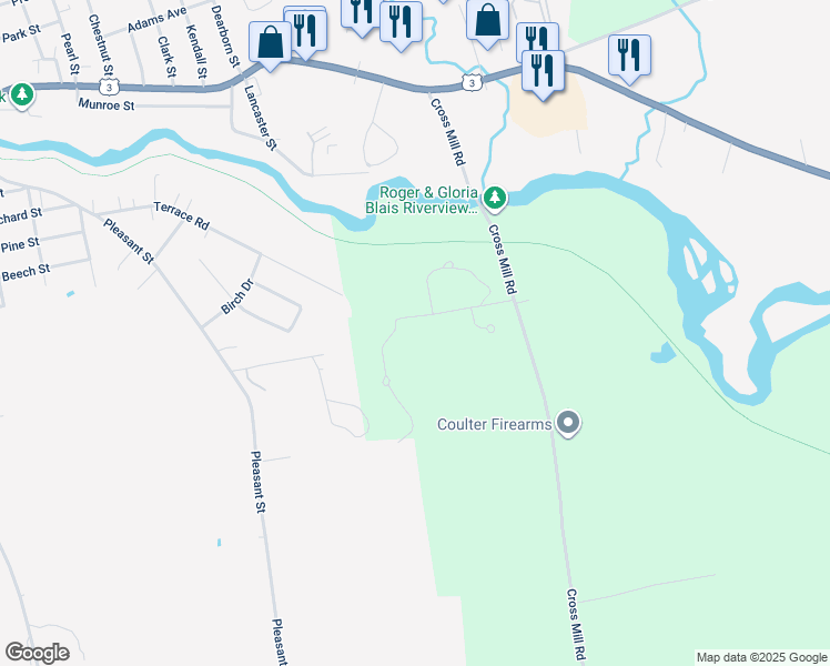 map of restaurants, bars, coffee shops, grocery stores, and more near 12 Stonehenge Circle in Northfield