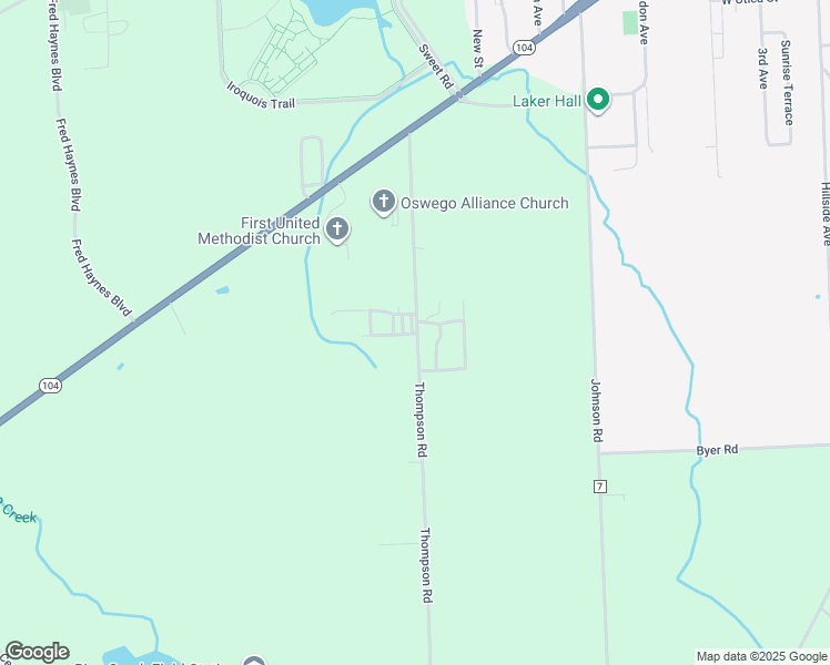 map of restaurants, bars, coffee shops, grocery stores, and more near 318-37 Thompson Road in Oswego