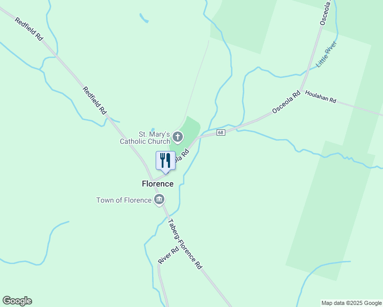 map of restaurants, bars, coffee shops, grocery stores, and more near 11976 Osceola Road in Camden