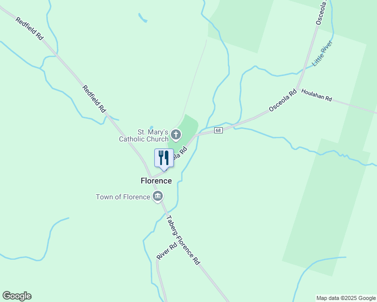map of restaurants, bars, coffee shops, grocery stores, and more near 11976 Osceola Road in Camden