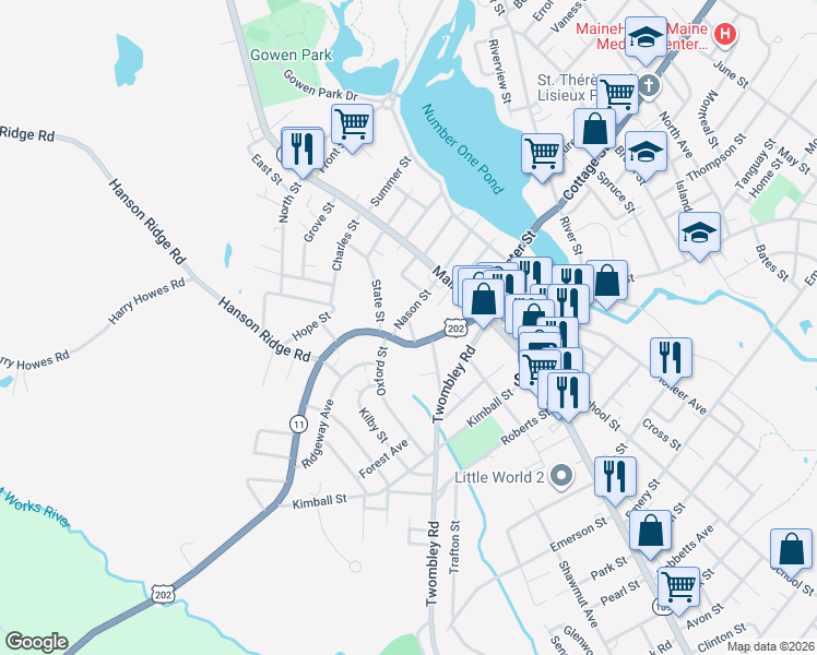 map of restaurants, bars, coffee shops, grocery stores, and more near 4 Lebanon Court in Sanford