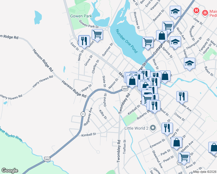 map of restaurants, bars, coffee shops, grocery stores, and more near 4 Lebanon Court in Sanford
