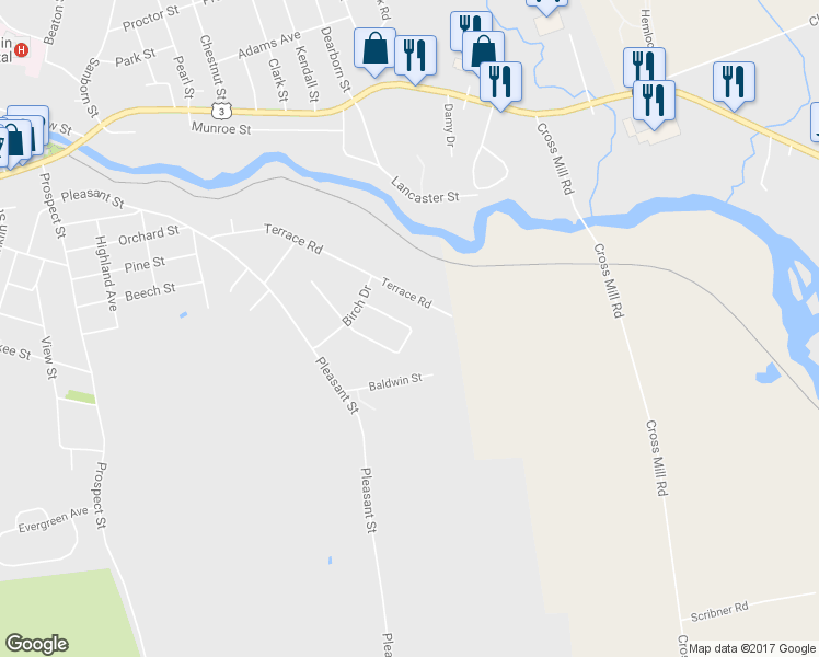 map of restaurants, bars, coffee shops, grocery stores, and more near 25 Cricket Hill Way in Franklin