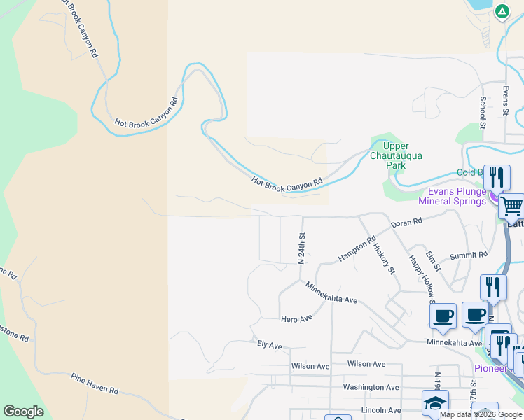 map of restaurants, bars, coffee shops, grocery stores, and more near 2700 Doran Road in Hot Springs