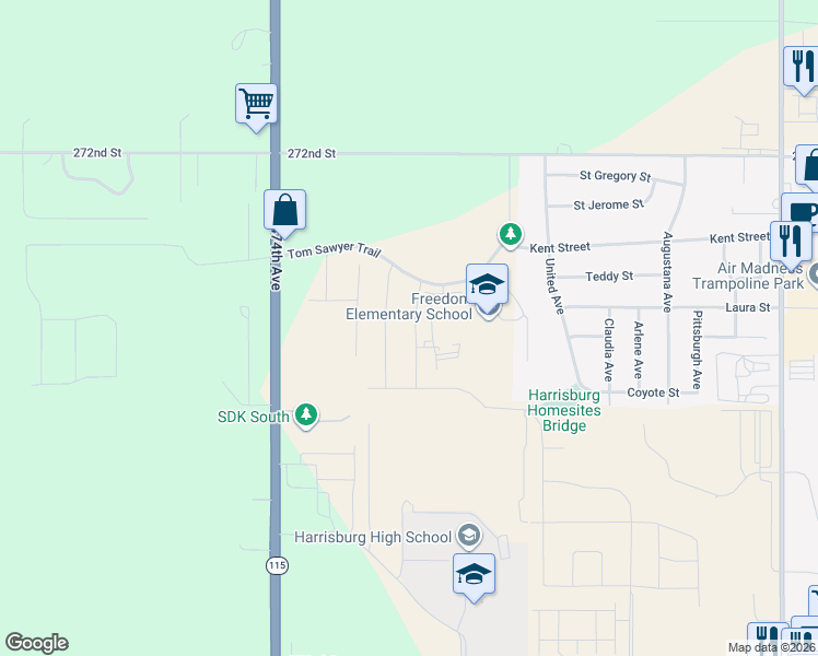 map of restaurants, bars, coffee shops, grocery stores, and more near 1241 Tom Sawyer Trail in Harrisburg