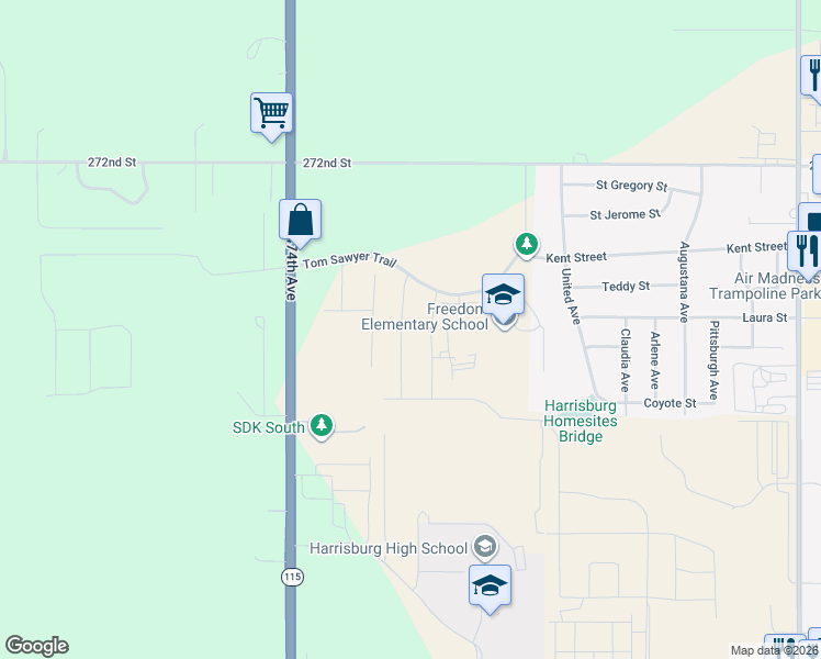 map of restaurants, bars, coffee shops, grocery stores, and more near 1241 Tom Sawyer Trail in Harrisburg