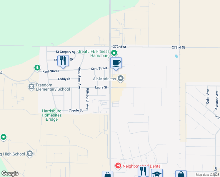 map of restaurants, bars, coffee shops, grocery stores, and more near 401 Laura Street in Harrisburg