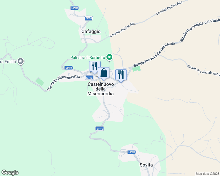 map of restaurants, bars, coffee shops, grocery stores, and more near in Castelnuovo Misericordia