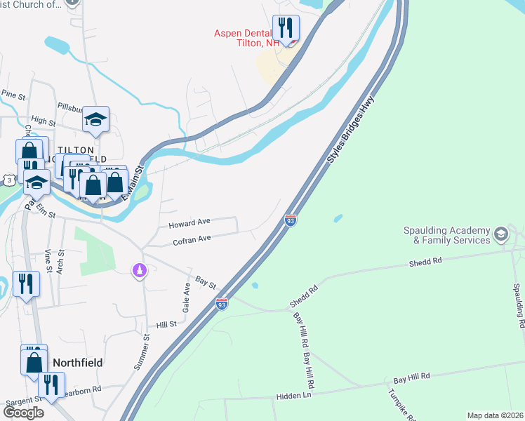 map of restaurants, bars, coffee shops, grocery stores, and more near 28 Cofran Avenue in Northfield
