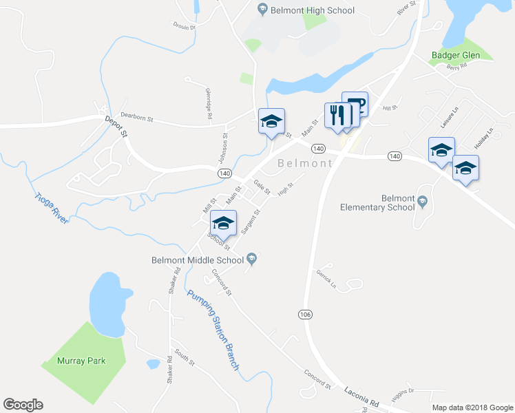 map of restaurants, bars, coffee shops, grocery stores, and more near 11 Fuller St in Belmont
