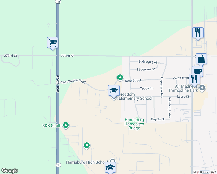 map of restaurants, bars, coffee shops, grocery stores, and more near 1211 Tom Sawyer Trail in Harrisburg