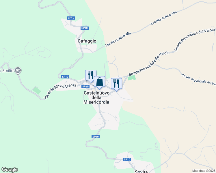 map of restaurants, bars, coffee shops, grocery stores, and more near 7 Via del Sorbetto in Castelnuovo della Misericordia