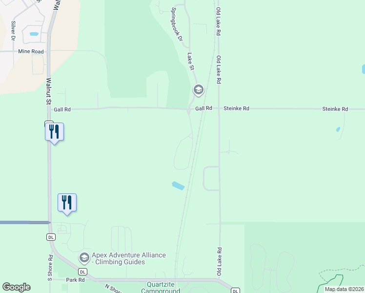 map of restaurants, bars, coffee shops, grocery stores, and more near S5623 Glacier Drive in Baraboo