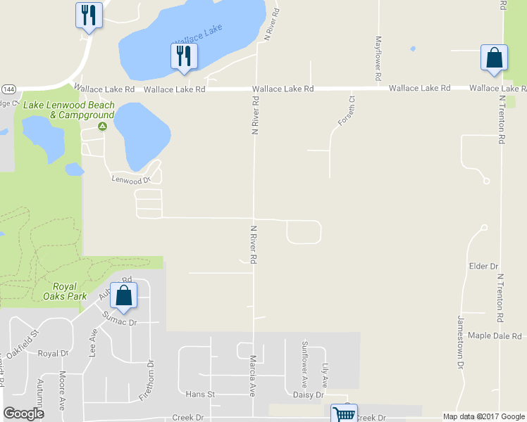 map of restaurants, bars, coffee shops, grocery stores, and more near 6930 North River Road in West Bend