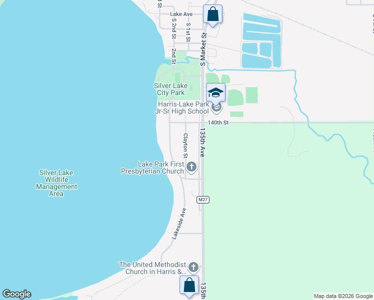map of restaurants, bars, coffee shops, grocery stores, and more near 1001-1005 Clayton Street in Lake Park