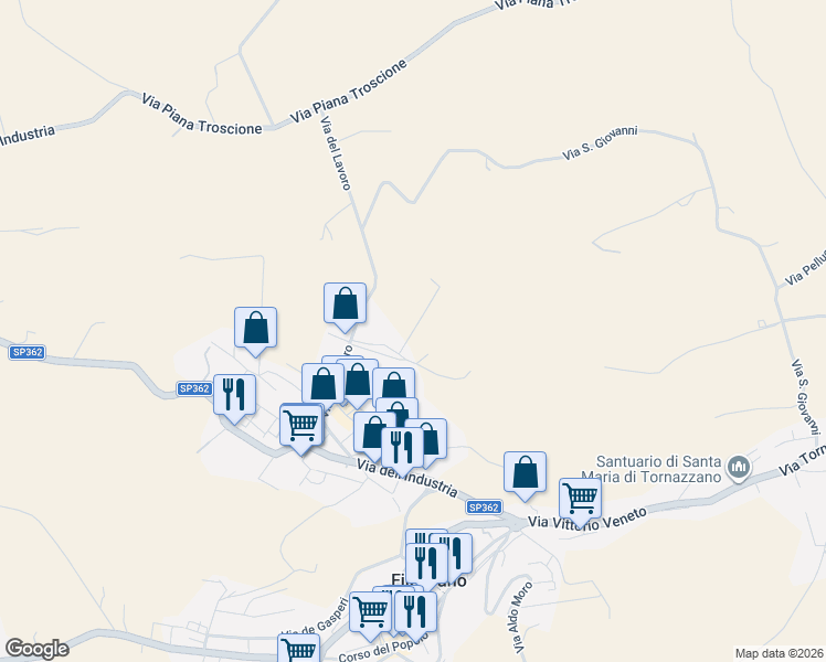 map of restaurants, bars, coffee shops, grocery stores, and more near 33 Via Casone in Provincia di Ancona