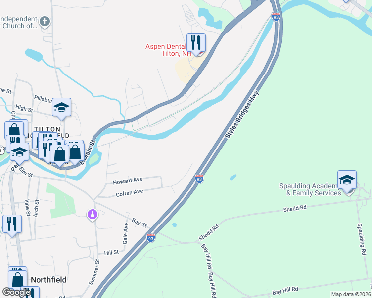map of restaurants, bars, coffee shops, grocery stores, and more near 28 Cofran Avenue in Northfield