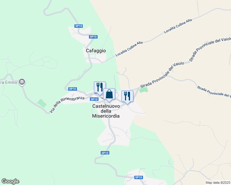 map of restaurants, bars, coffee shops, grocery stores, and more near 7 Via del Sorbetto in Castelnuovo della Misericordia