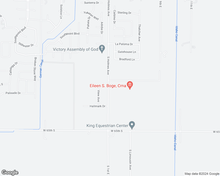 map of restaurants, bars, coffee shops, grocery stores, and more near 6119 South Holmes Avenue in Idaho Falls
