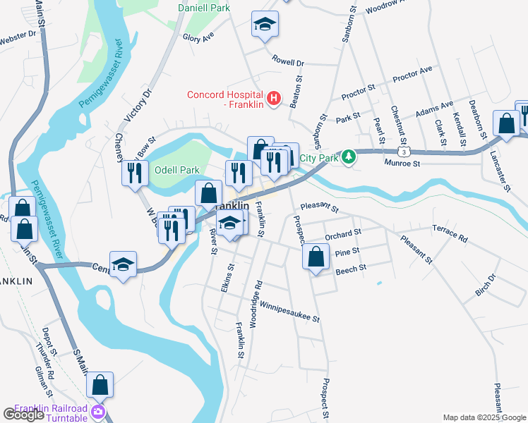 map of restaurants, bars, coffee shops, grocery stores, and more near 29 Ayles Court in Franklin