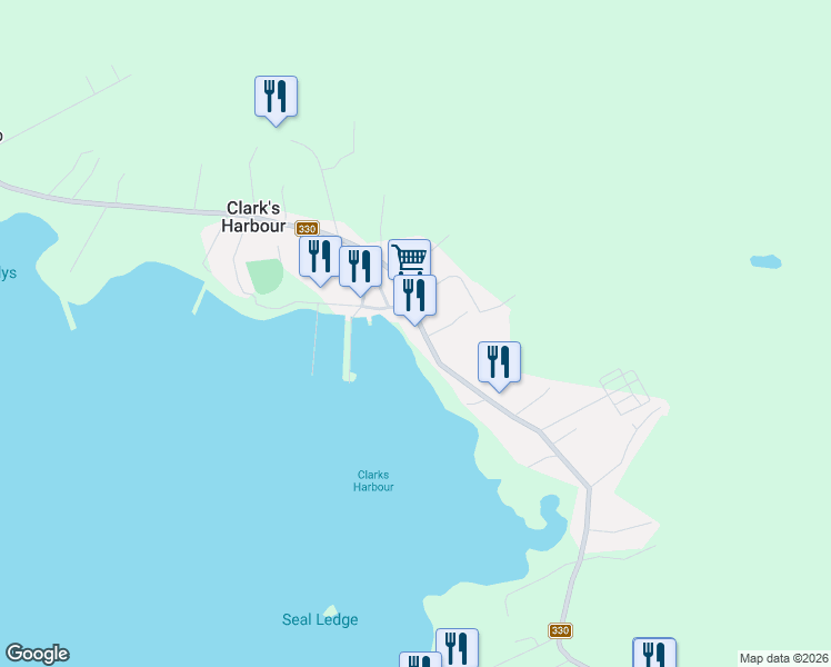 map of restaurants, bars, coffee shops, grocery stores, and more near 2772 Main Street in Clark's Harbour
