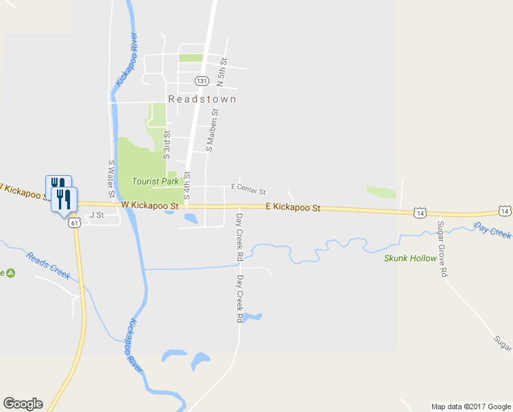 map of restaurants, bars, coffee shops, grocery stores, and more near 303 East Kickapoo Street in Readstown