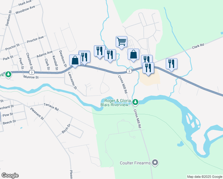 map of restaurants, bars, coffee shops, grocery stores, and more near 49 Damy Drive in Franklin