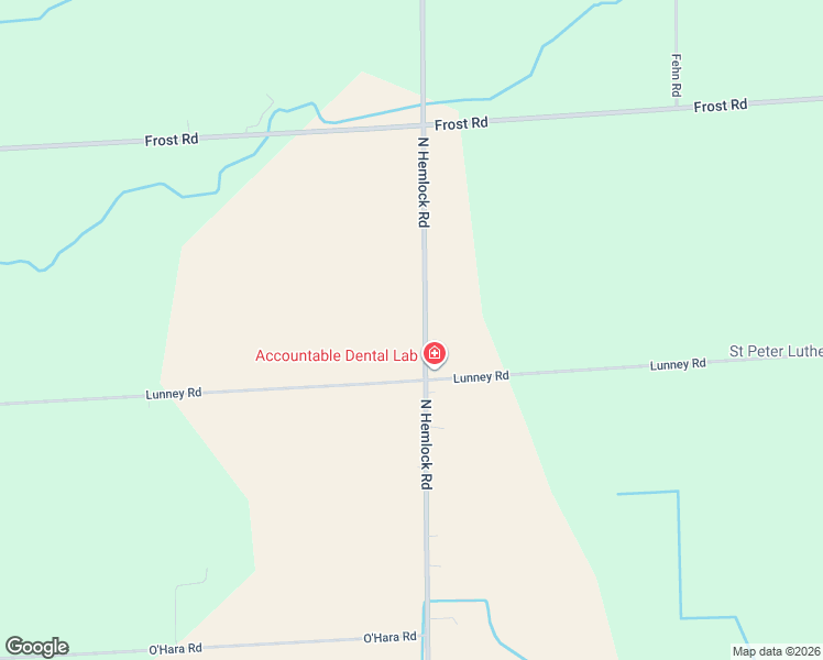 map of restaurants, bars, coffee shops, grocery stores, and more near 2575 North Hemlock Road in Hemlock