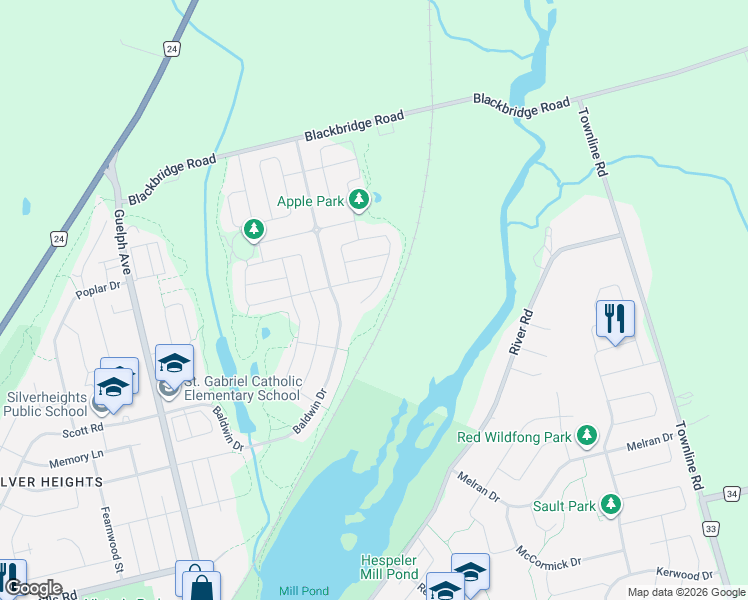map of restaurants, bars, coffee shops, grocery stores, and more near 31 Lands Court in Cambridge