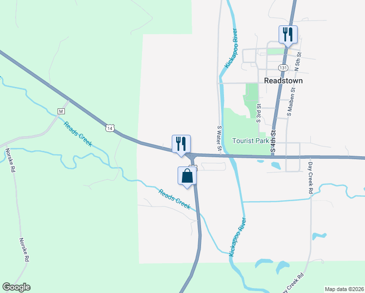 map of restaurants, bars, coffee shops, grocery stores, and more near in Readstown