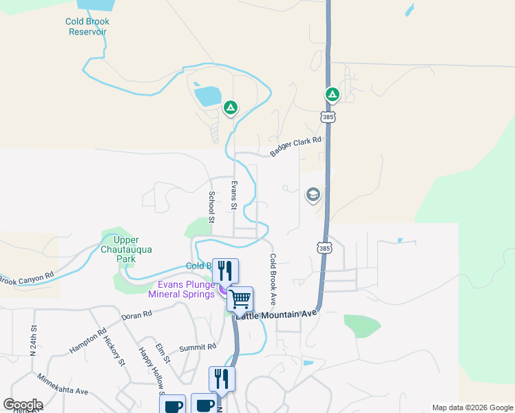 map of restaurants, bars, coffee shops, grocery stores, and more near 1530 Germond Street in Hot Springs