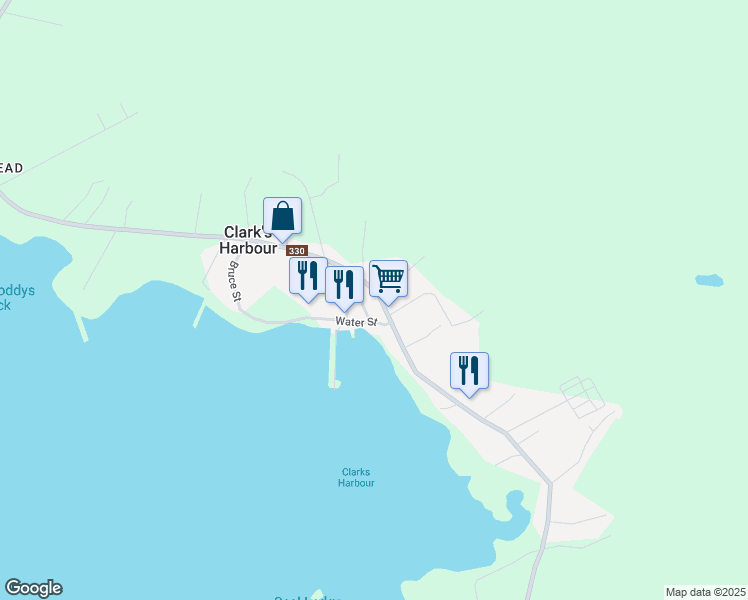 map of restaurants, bars, coffee shops, grocery stores, and more near 2732 Main Street in Clark's Harbour