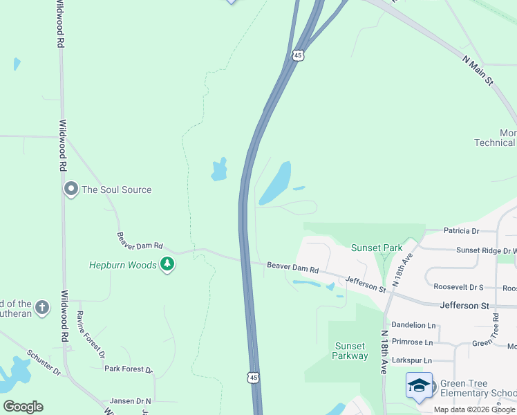 map of restaurants, bars, coffee shops, grocery stores, and more near 3390 Caleb Court in West Bend