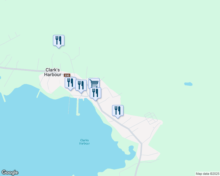 map of restaurants, bars, coffee shops, grocery stores, and more near 3 Atlantic Street in Clark's Harbour