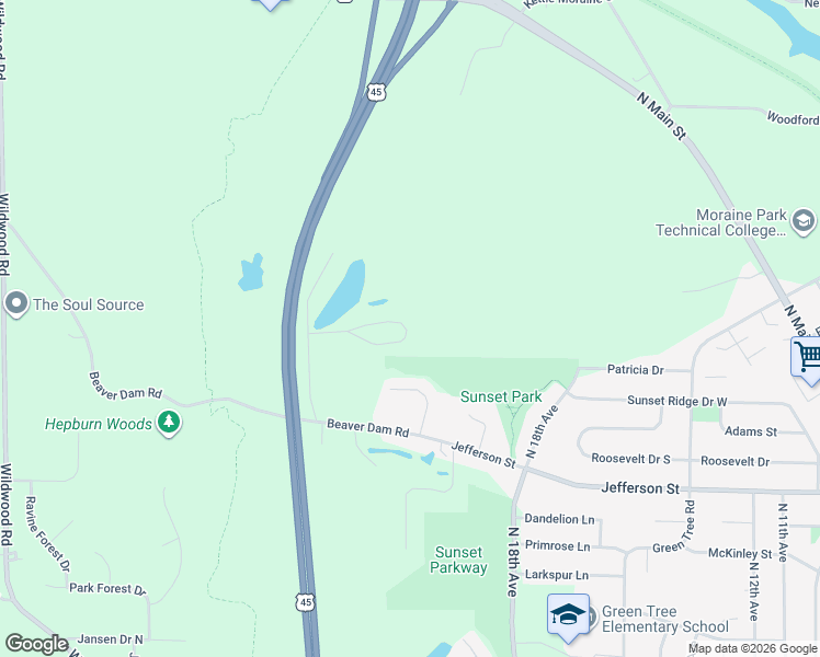 map of restaurants, bars, coffee shops, grocery stores, and more near 3390 Caleb Court in West Bend