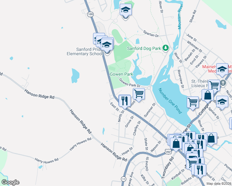 map of restaurants, bars, coffee shops, grocery stores, and more near 1 Angola Street in Sanford